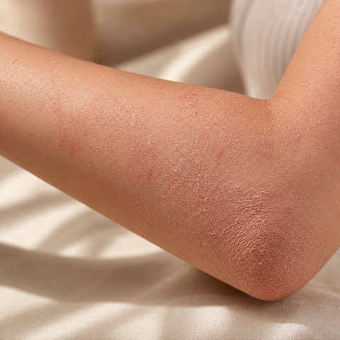 Close-up of a person's arm with a neutral background